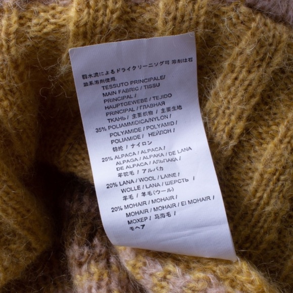 MARNI Tan Mix Multicolor Wool Alpaca Blend Checkered Sweater - Picture 8 of 8